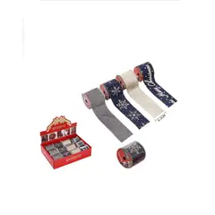 GENERICO - CINTAS PARA DECORAR ARBOL AZUL Y BLANCO 6cmx3mts