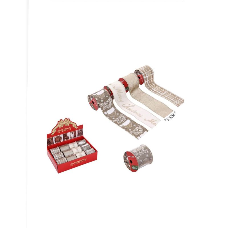 GENERICO - CINTAS DECORATIVAS NAVIDEÑAS TONO BEIGE