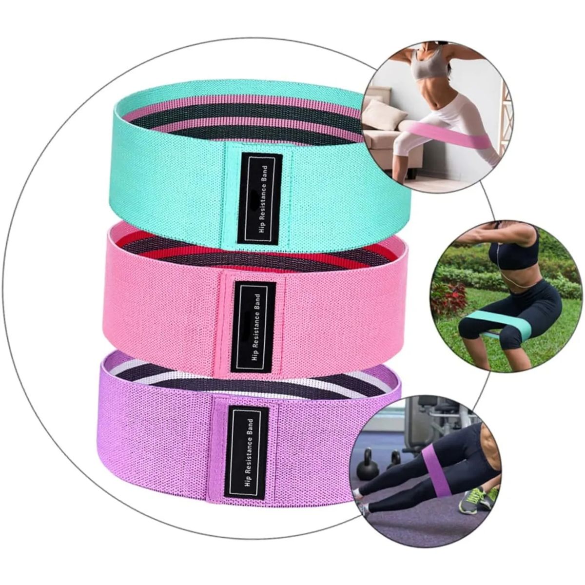 MOVI - Set 3 Bandas De Resistencia Tubulares (Glúteos y Piernas)