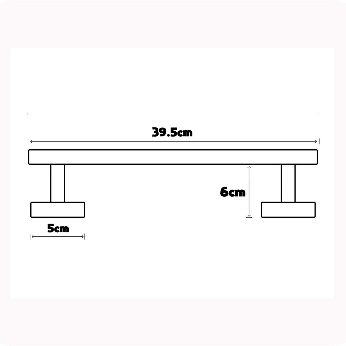 GENERICO - Toallero Baño Barra 40cm Acero Inoxidable