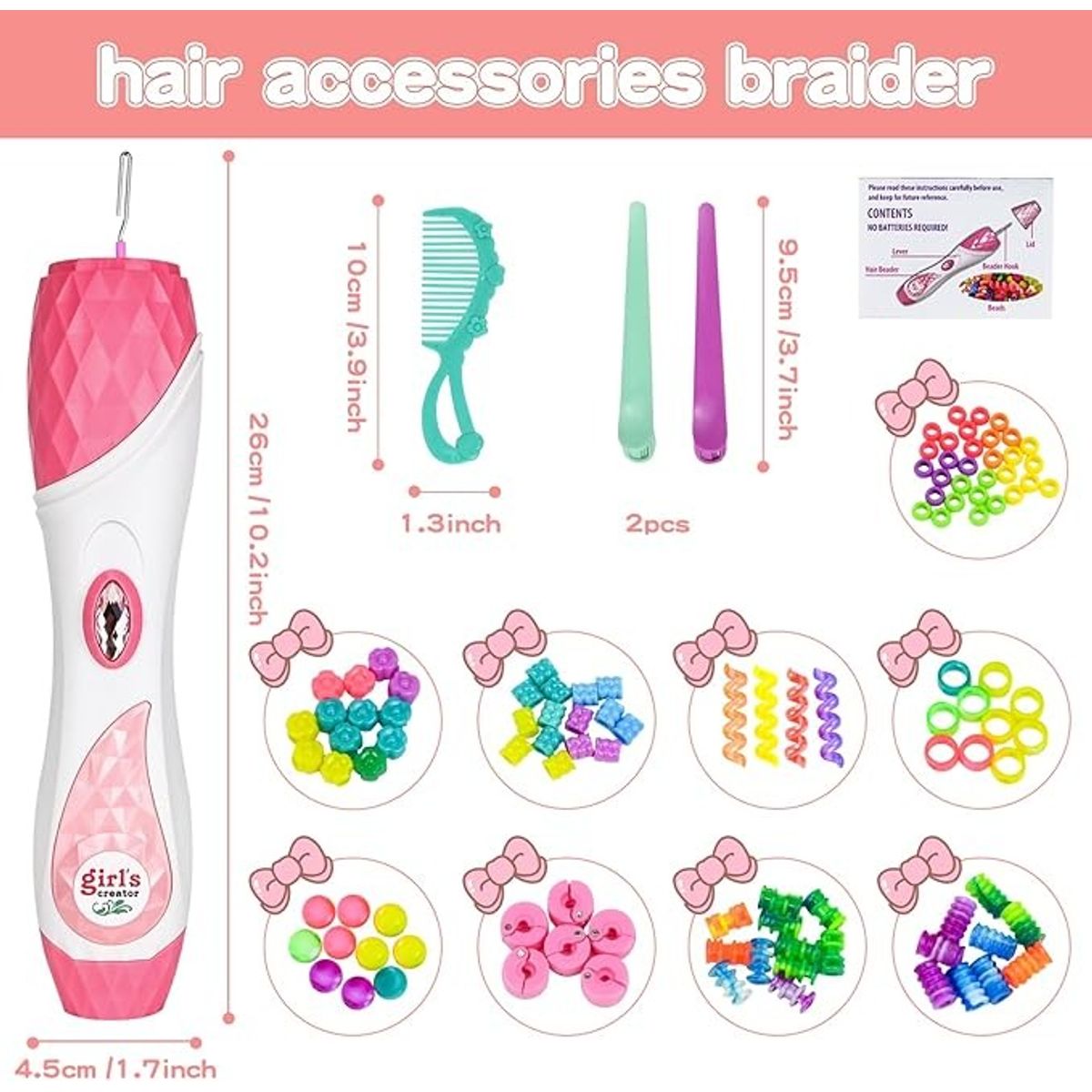 GENERICO - Juego Para Niñas Hacer Trenzas Cabello Pelo Infantil