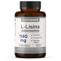 L-lisina 1140mg 100% Pura - 120 Cápsulas Vegetales -