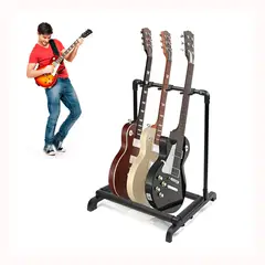 GENERICO - Atril soporte triple para guitarras y bajos