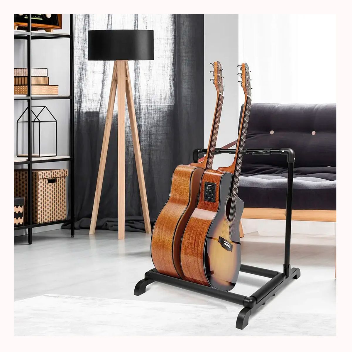 GENERICO - Atril soporte triple para guitarras y bajos