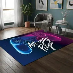 GENERICO - ALFOMBRA JUVENIL DISEÑO GAMER CONTROL 150X200