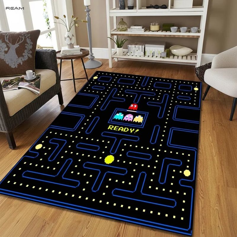 GENERICO - ALFOMBRA JUVENIL GRIS DISEÑO GAMER READY 150X200