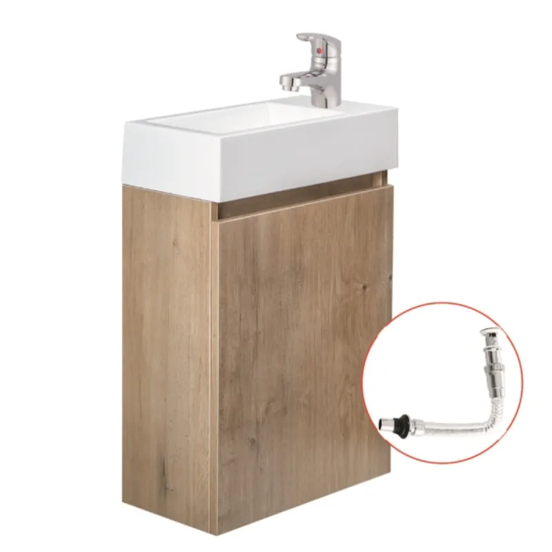 DUSCHY - Combo mueble vanitorio 40x62x22 cm Gunnar cubierta, grifería y fitting