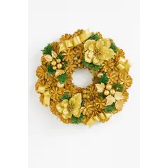 HERRERA MAISON - Corona de Navidad Gold 30 CM