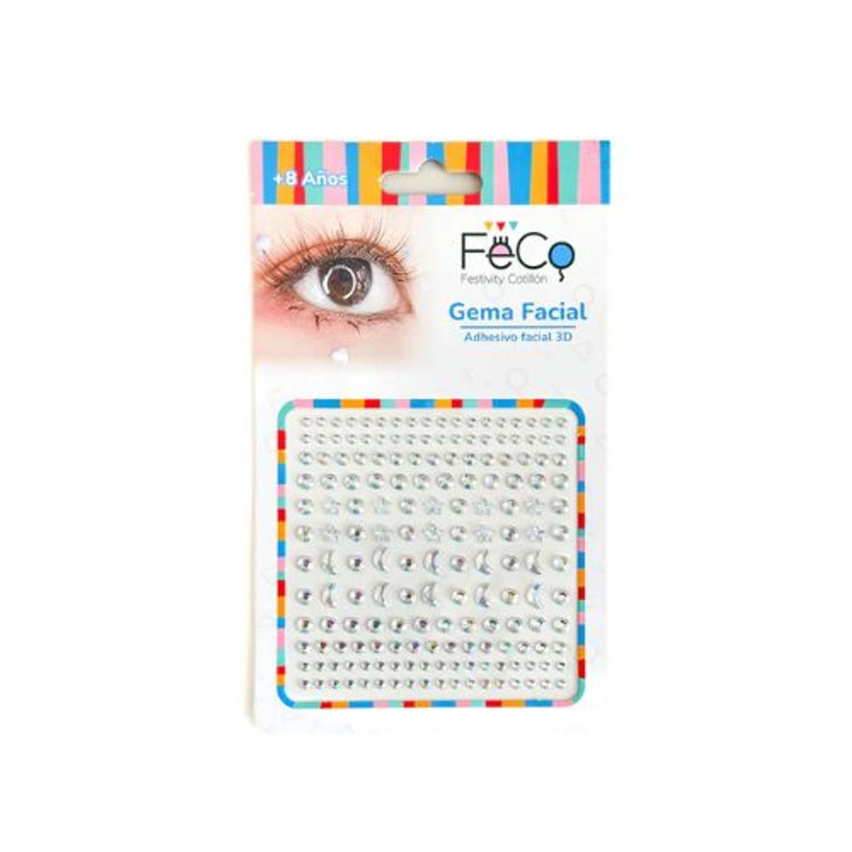 GENERICO - Adhesivo Facial Diseño Estrella Luna Nacarado 12 Unidades