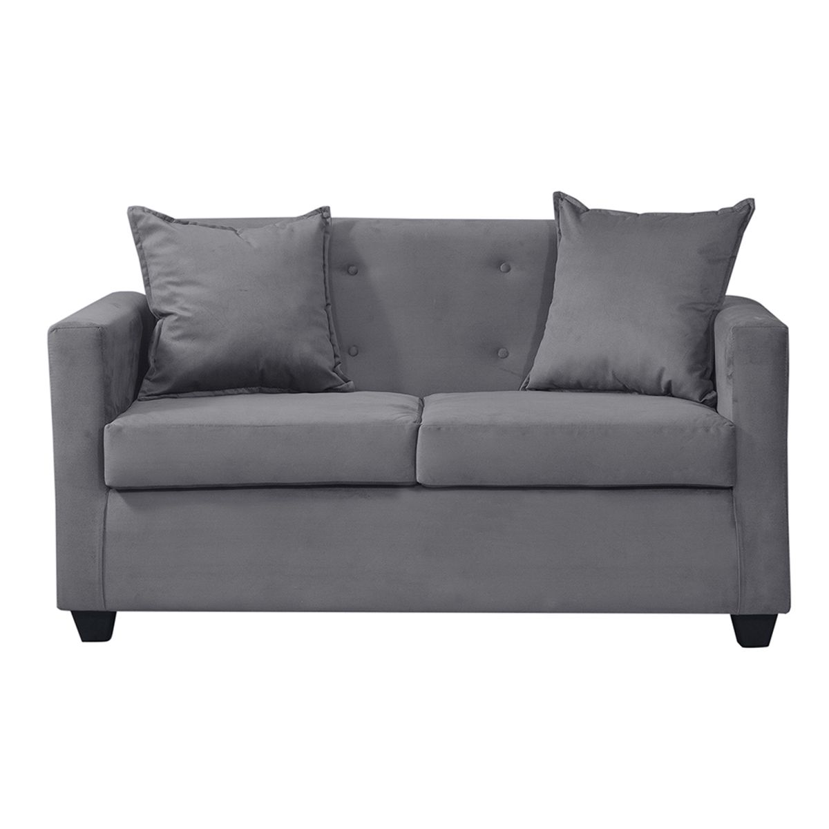 MASEL - Sofá 2c  Gramado  felpa Gris oscuro 130x70x83