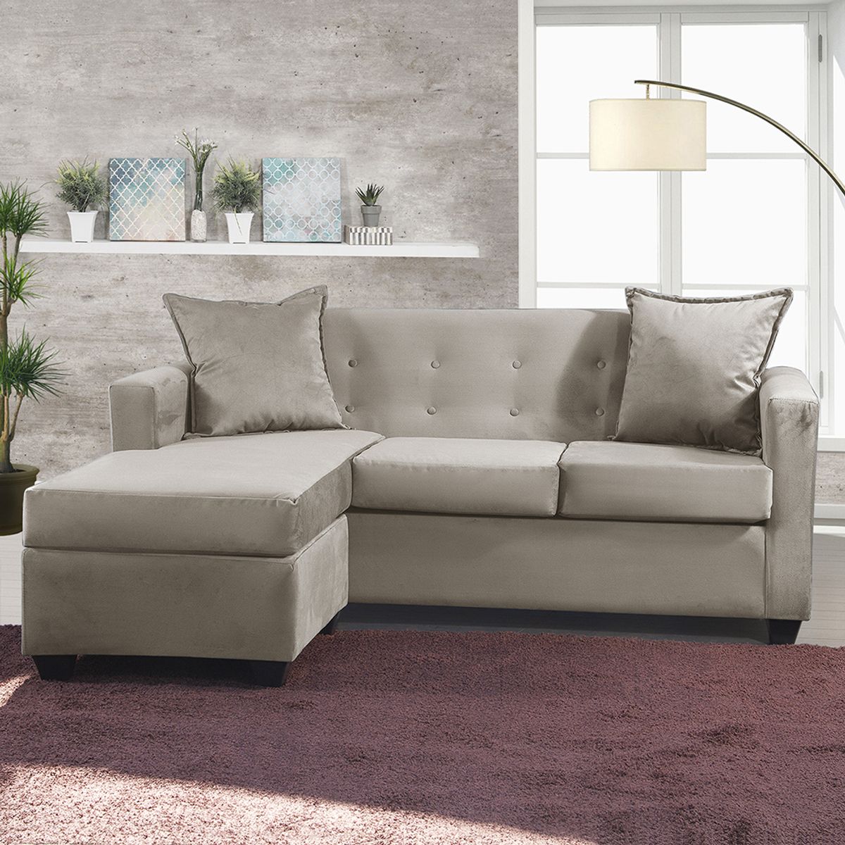 MASEL - Seccional  Intercambiable  Gramado  Felpa Beige  170x130x83