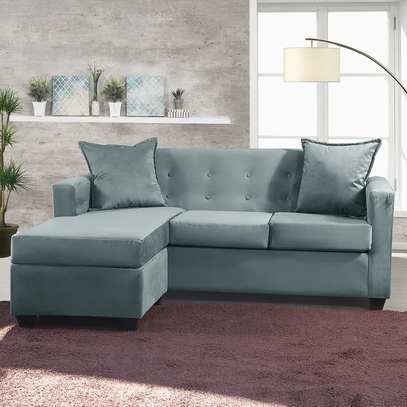 MASEL - Seccional Intercambiable Gramado Felpa Turquesa  170x130x83