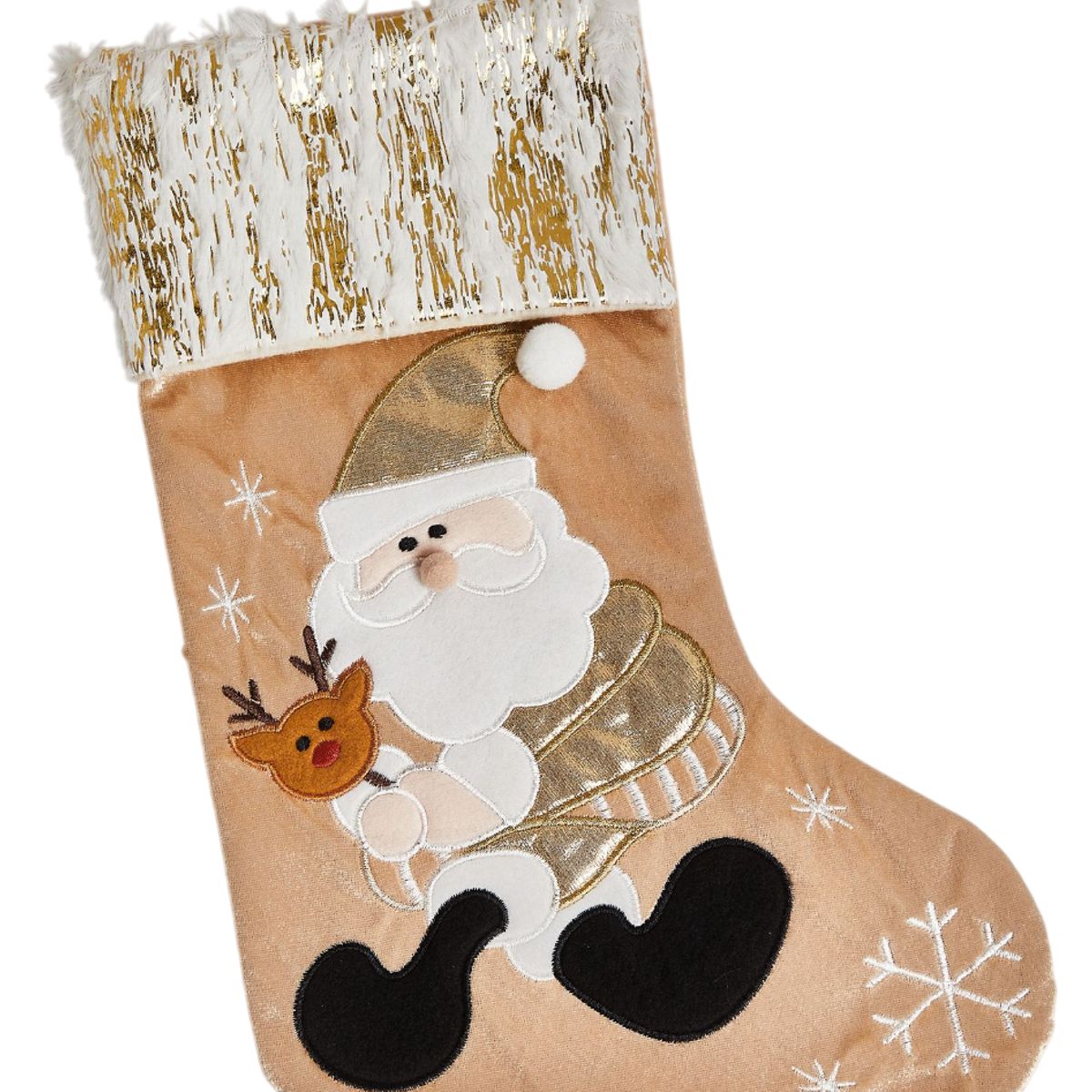 HERRERA MAISON - Bota de Navidad Santa Blanco Gold