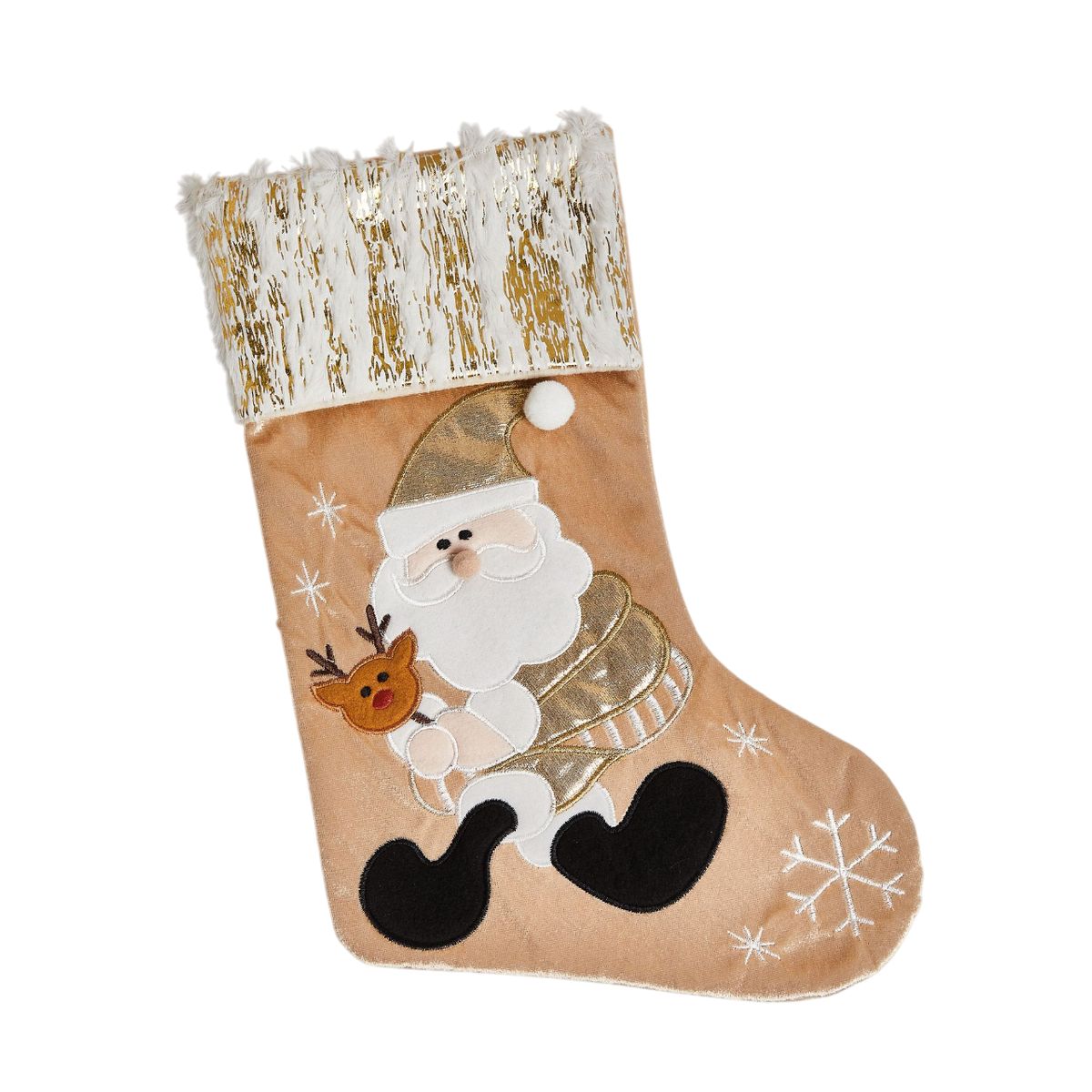 HERRERA MAISON - Bota de Navidad Santa Blanco Gold