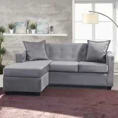 MASEL - Seccional Intercambiable Gramado Felpa Gris 170x130x83