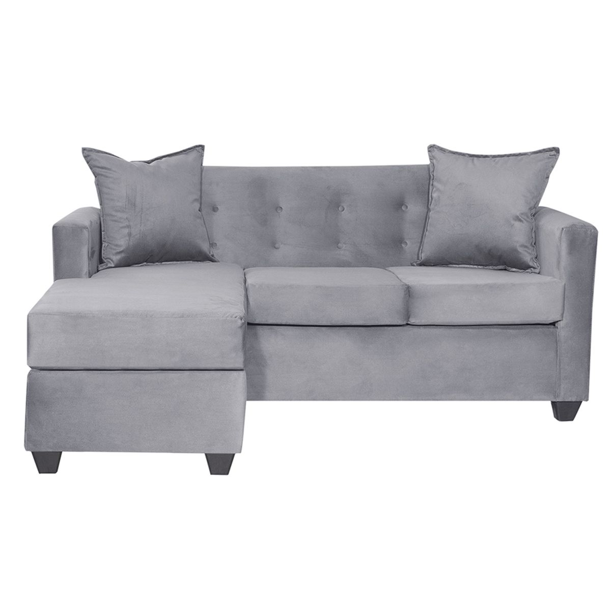 MASEL - Seccional Intercambiable Gramado Felpa Gris  170x130x83