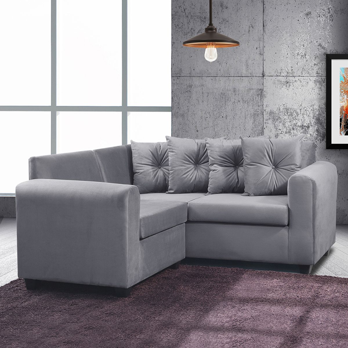 MASEL - Seccional Esquinero Recife Felpa Gris 160x160x78