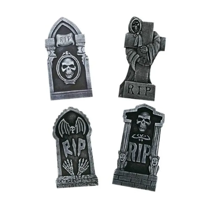 GENERICO - Adorno Halloween Set 4 Tumbas 21.5 X 6.5 X 42 cm