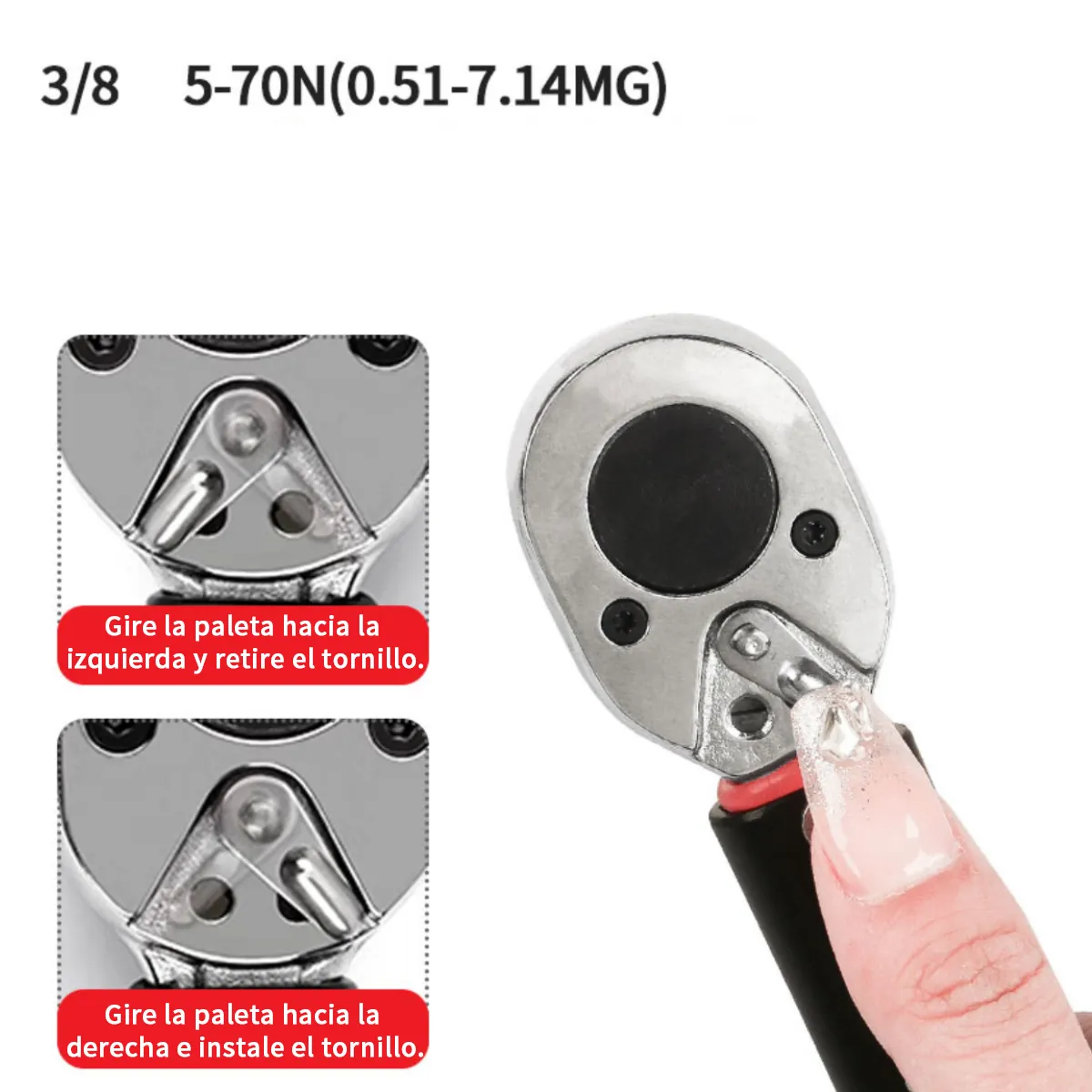 ATURE - Llave De Torque Profesional 38 Pulgada 5- 70nm 5pc
