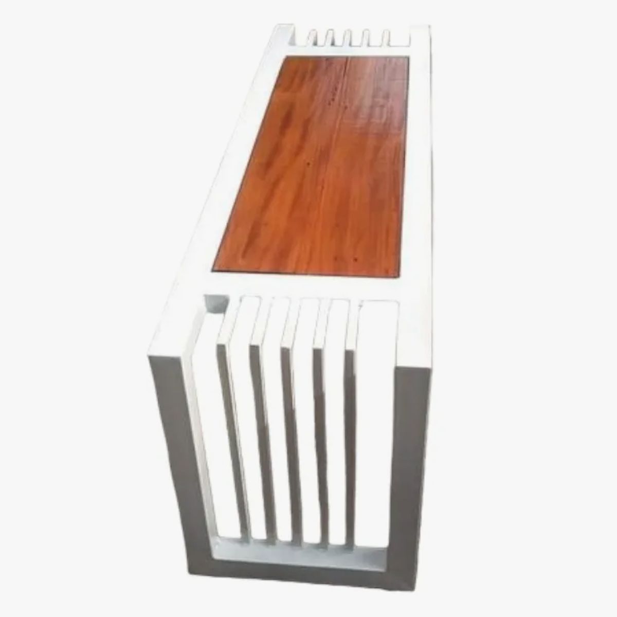 NSCOMPANY - Banca De Madera Y Metal Color Blanco 130 Cm