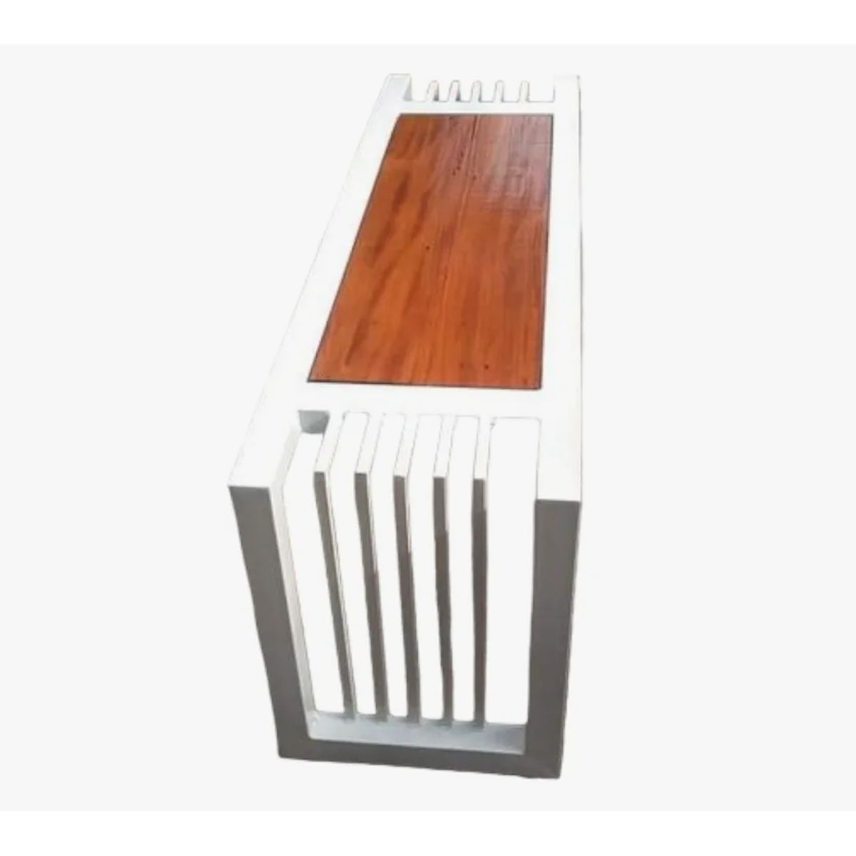 NSCOMPANY - Banca De Madera Y Metal Color Blanco 130 Cm