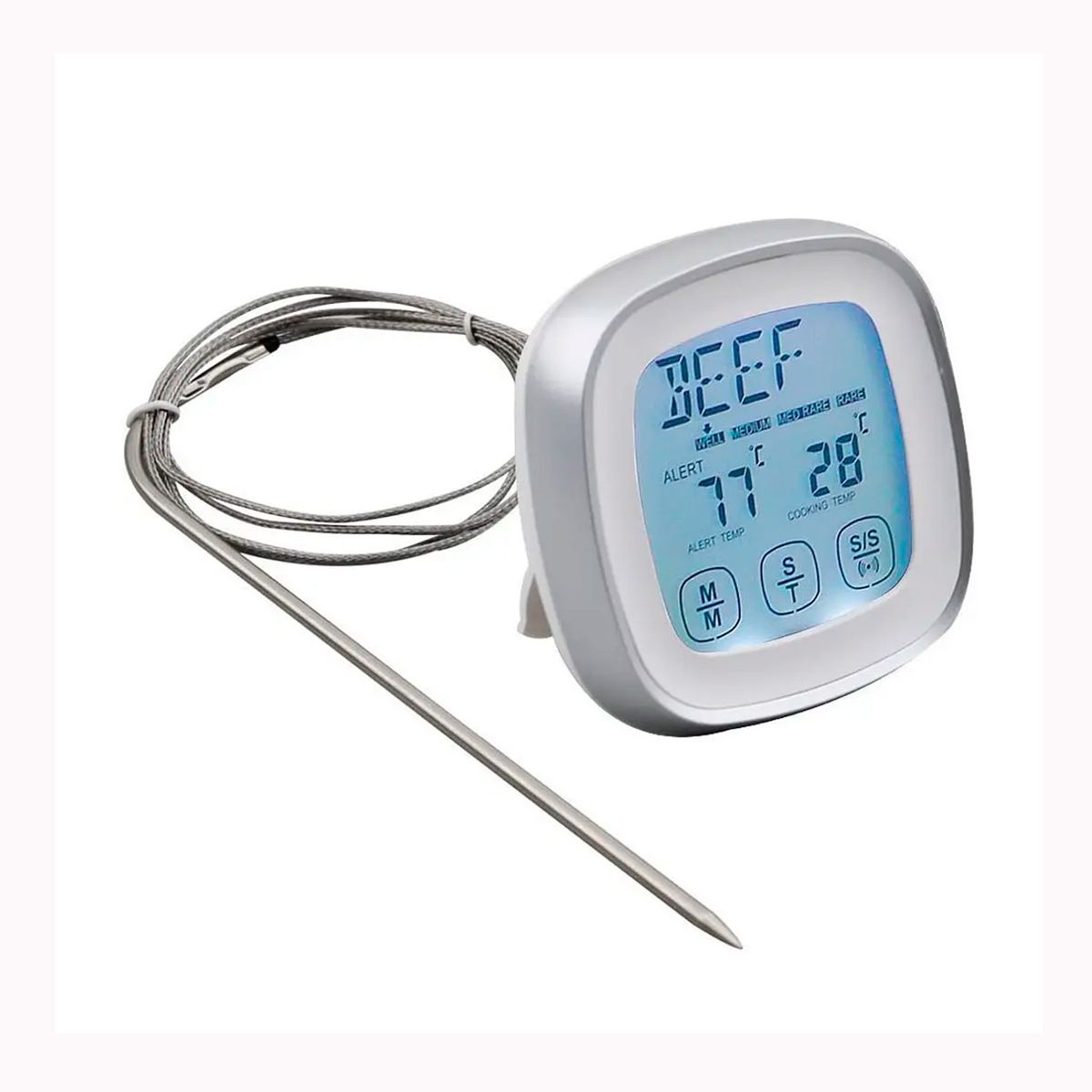 GENERICO - Termómetro Temporizador Digital Para Carnes Asado
