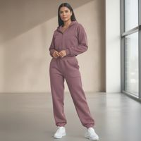 Conjunto Deportivo Mujer Algodón Polerón Crop y Buzo Jogger