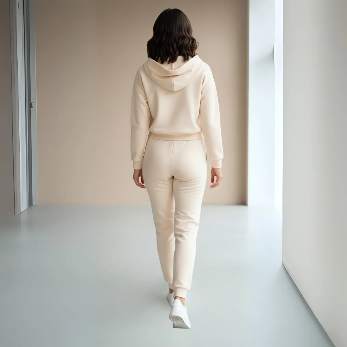 DESIGNERS - Conjunto Deportivo Mujer Algodón Polerón Crop y Buzo Jogger