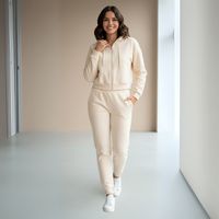 Conjunto Deportivo Mujer Algodón Polerón Crop y Buzo Jogger