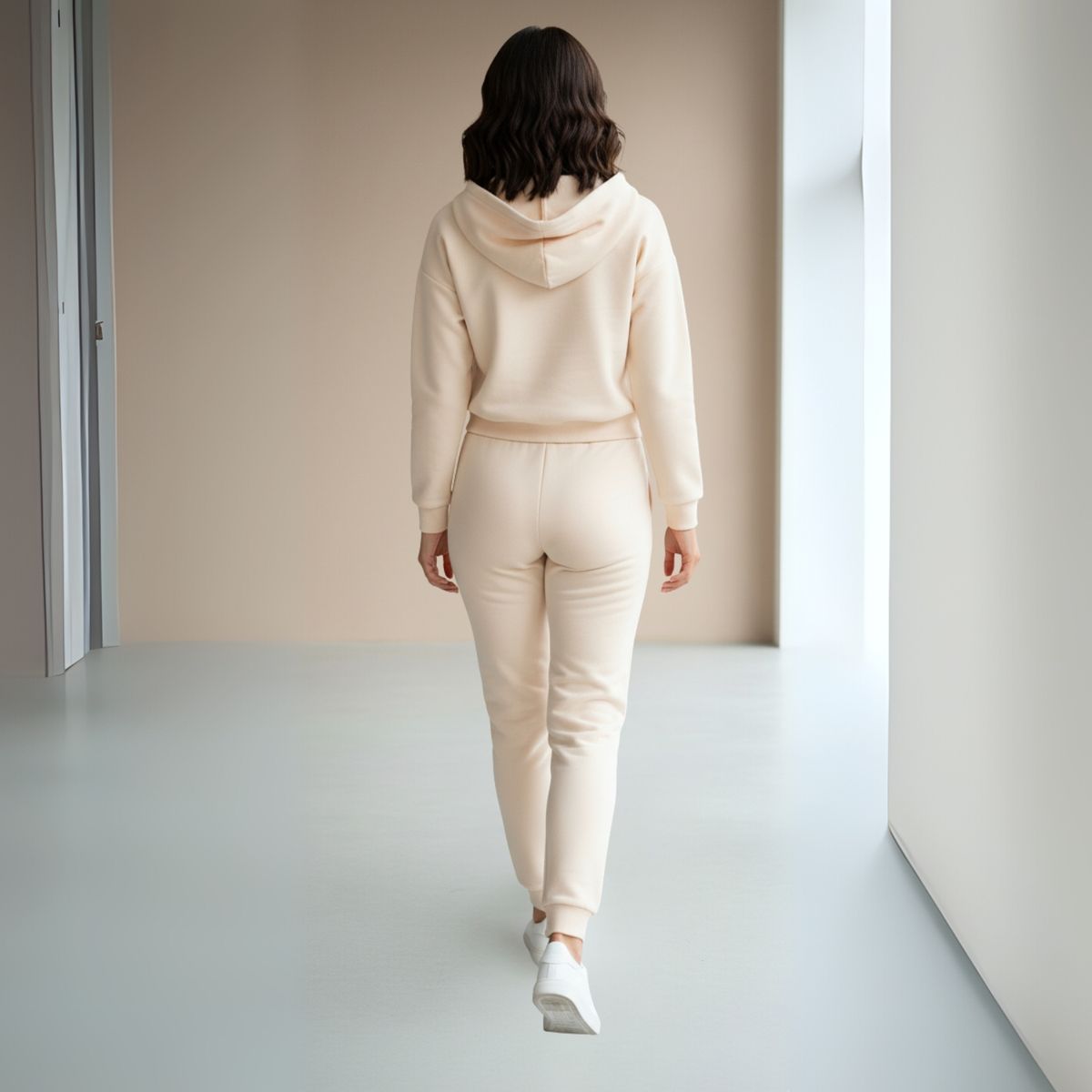 DESIGNERS - Conjunto Deportivo Mujer Algodón Polerón Crop y Buzo Jogger