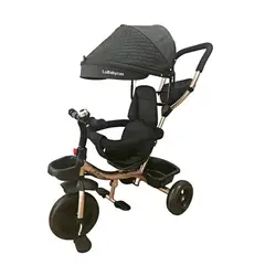 LUBABYCAS - Triciclo 3 En 1 Con Apoya Pies 360°LuBabycas Negro