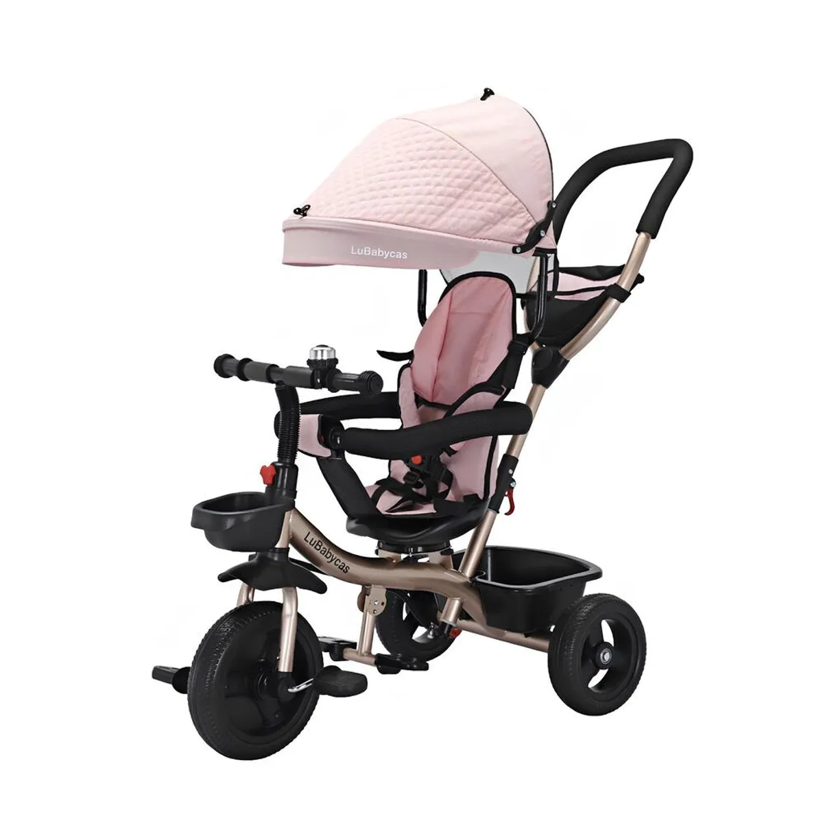 LUBABYCAS - Triciclo 3 En 1 Con Apoya Pies 360°LuBabycas Rosado