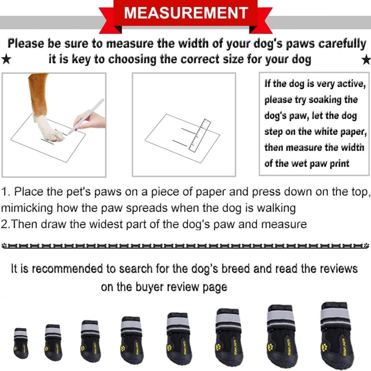 WELDMON - Zapatos para perros Negro Talla 5