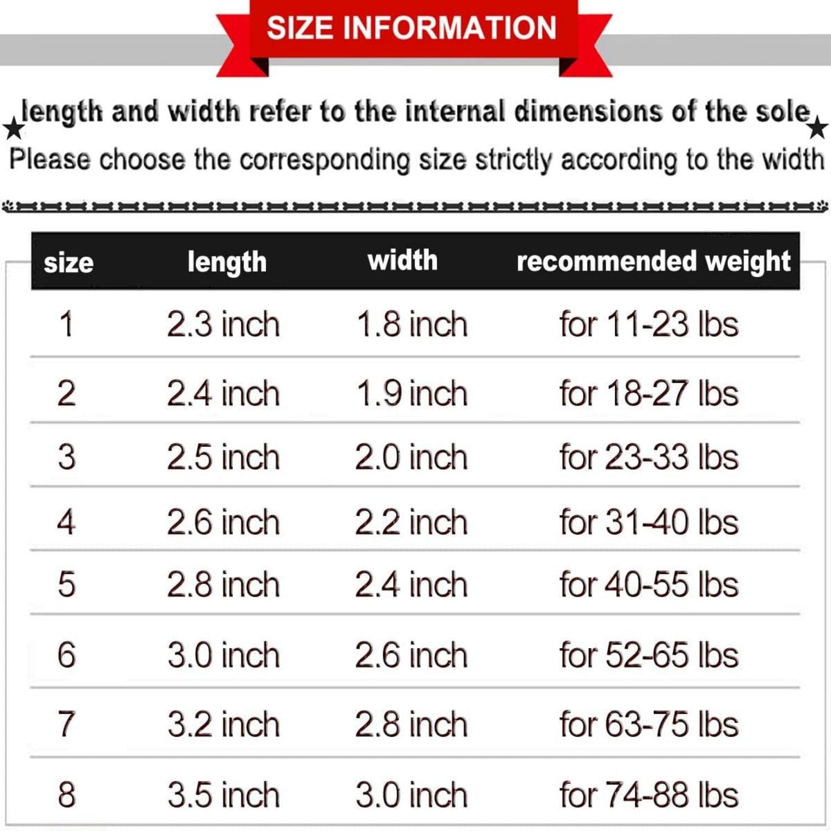 WELDMON - Zapatos para perros Rojo Talla 7