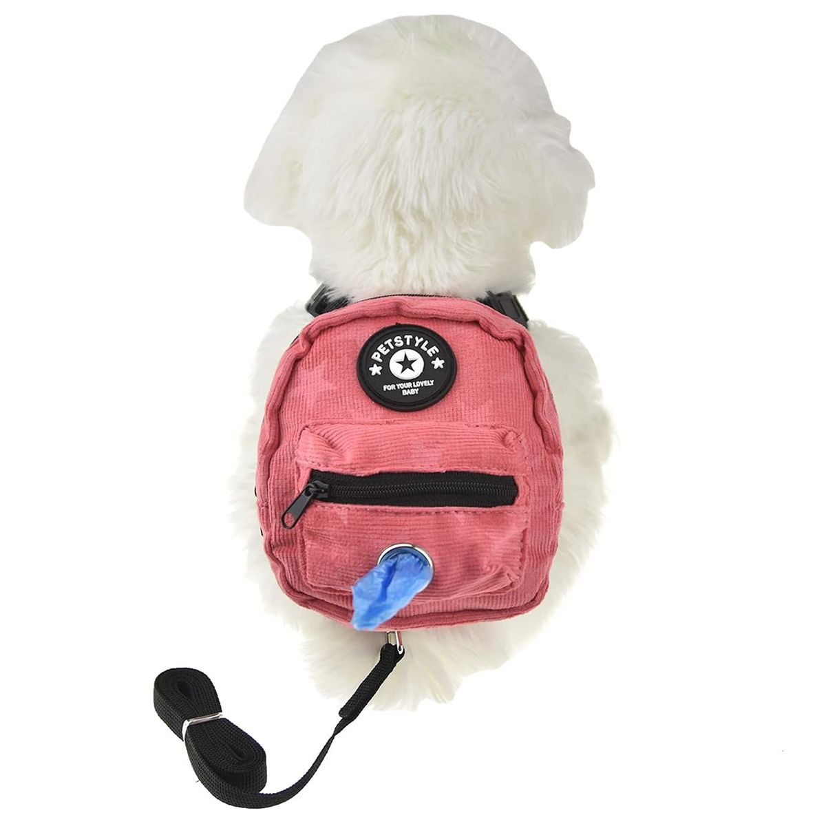 WELDMON - Arnés Mochila para Perros con Correa Rosa S