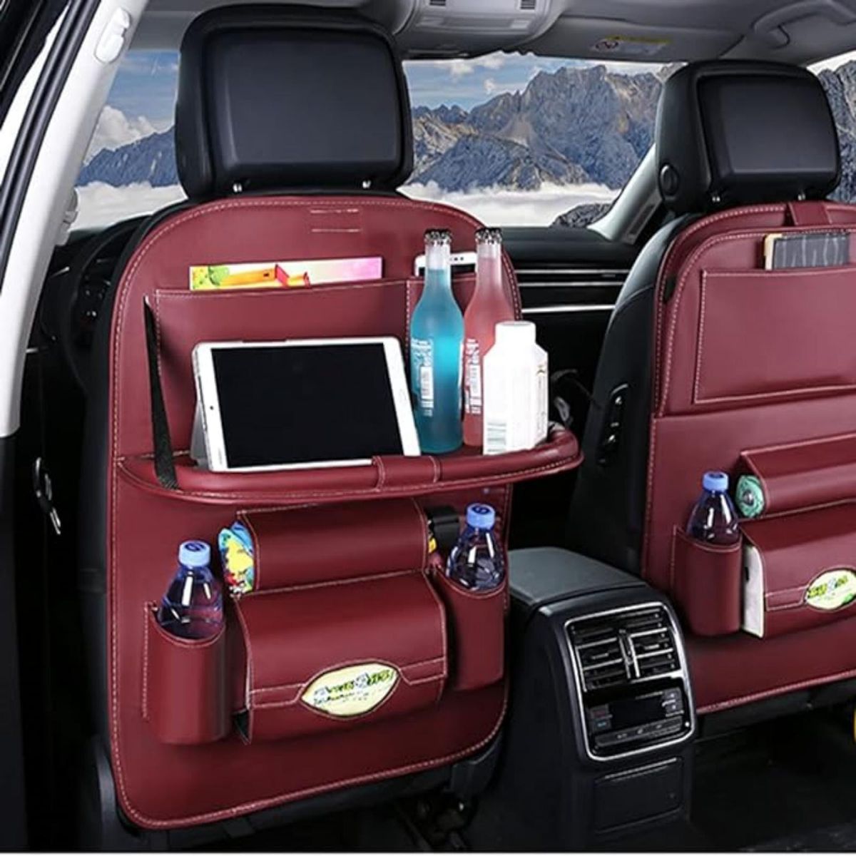 WELDMON - Organizador de Asiento Trasero de Coche（rojo）