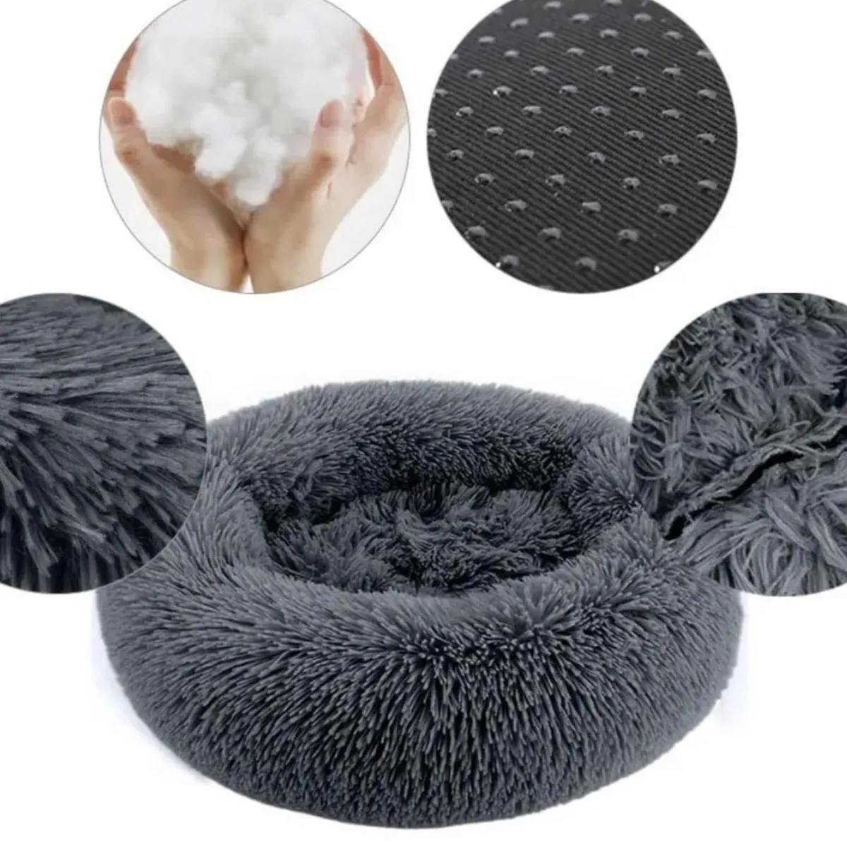 ATURE - Cama De Felpa Para Mascotas De 70 Cm De Diámetro