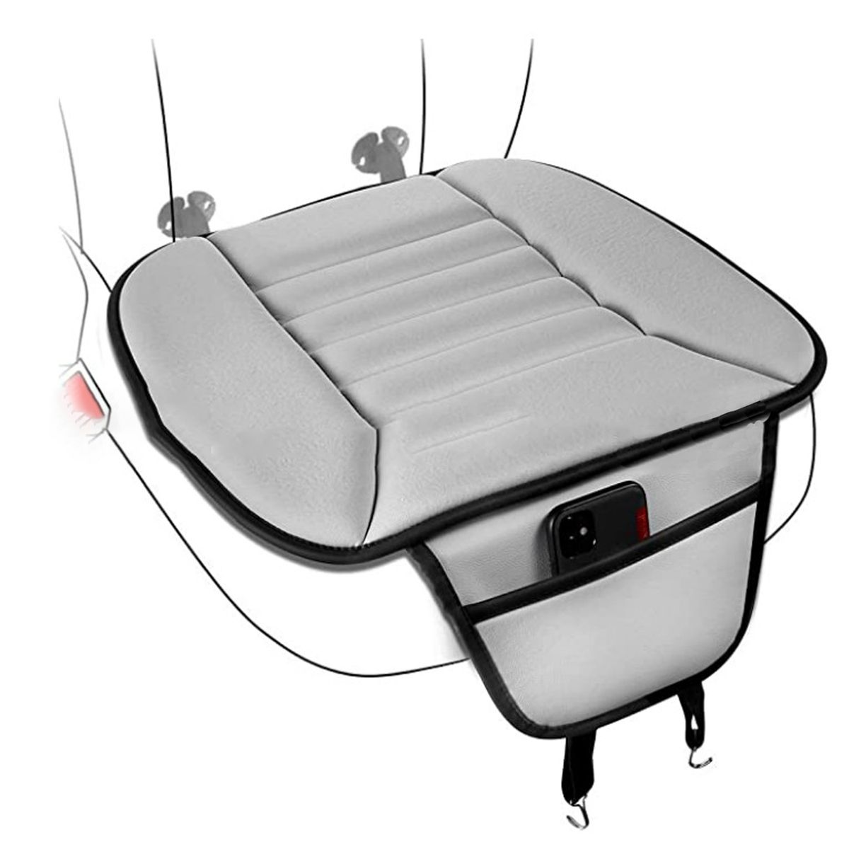 WELDMON - BoJia Cojín de Asiento de Coche Gris