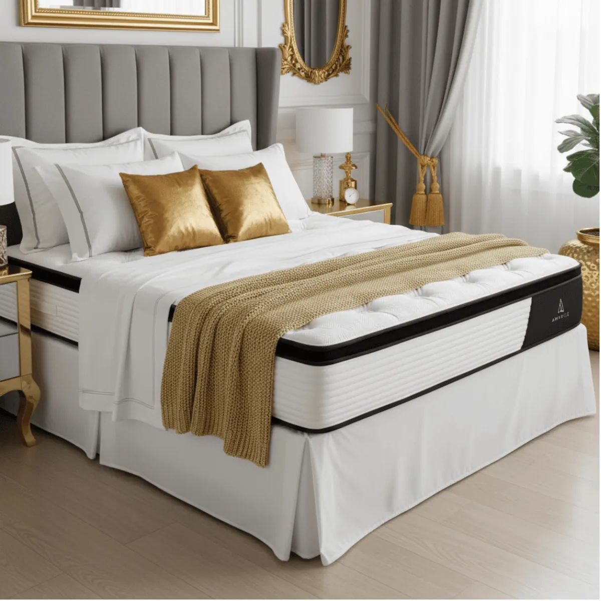 AMABILE - Colchón Premium Resortes Amabile 2 Plazas con Látex 150X200X30 Valentino