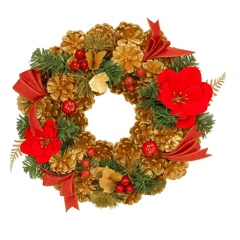 HERRERA MAISON - Corona de Navidad Rojo 30 CM
