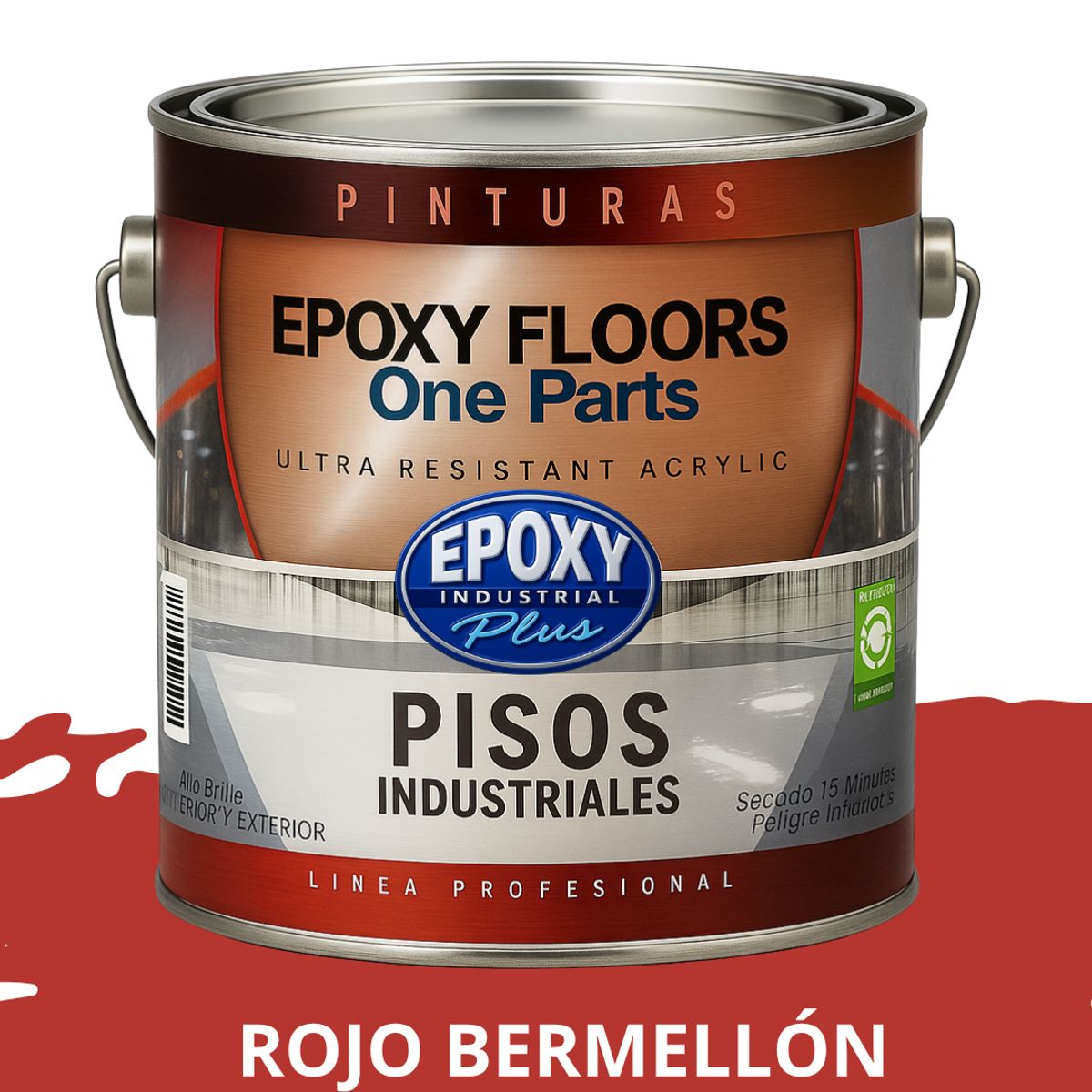 EPOXY - PINTURA ALTO TRANSITO - EPOXY FLOORS - GALÓN  ROJO BERMELLON