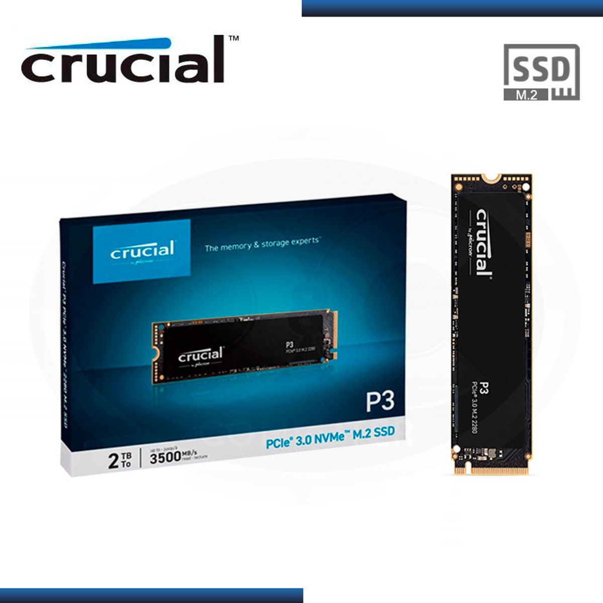 CRUCIAL - Disco Sólido Ssd Interno Crucial Ct2000p3ssd8 2tb - Tamaño Único