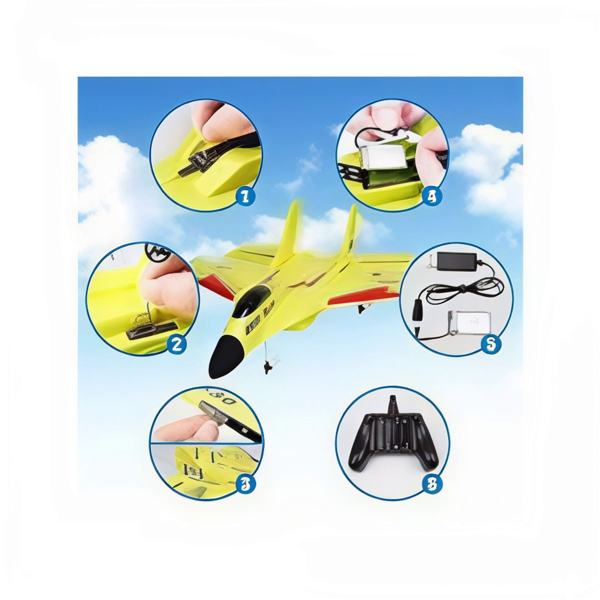 MOVI - Avión de Combate RC ZY-530PRO Recargable Pro