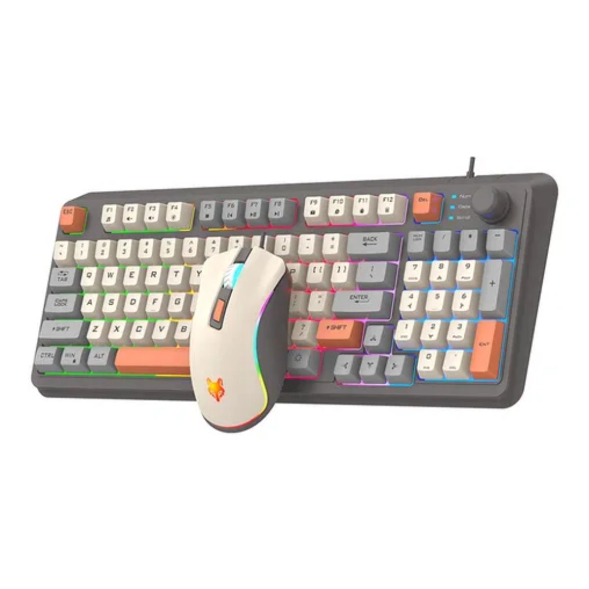 CRUSEC - Teclado K82 + Mouse para PC gamer con luces LED RGB