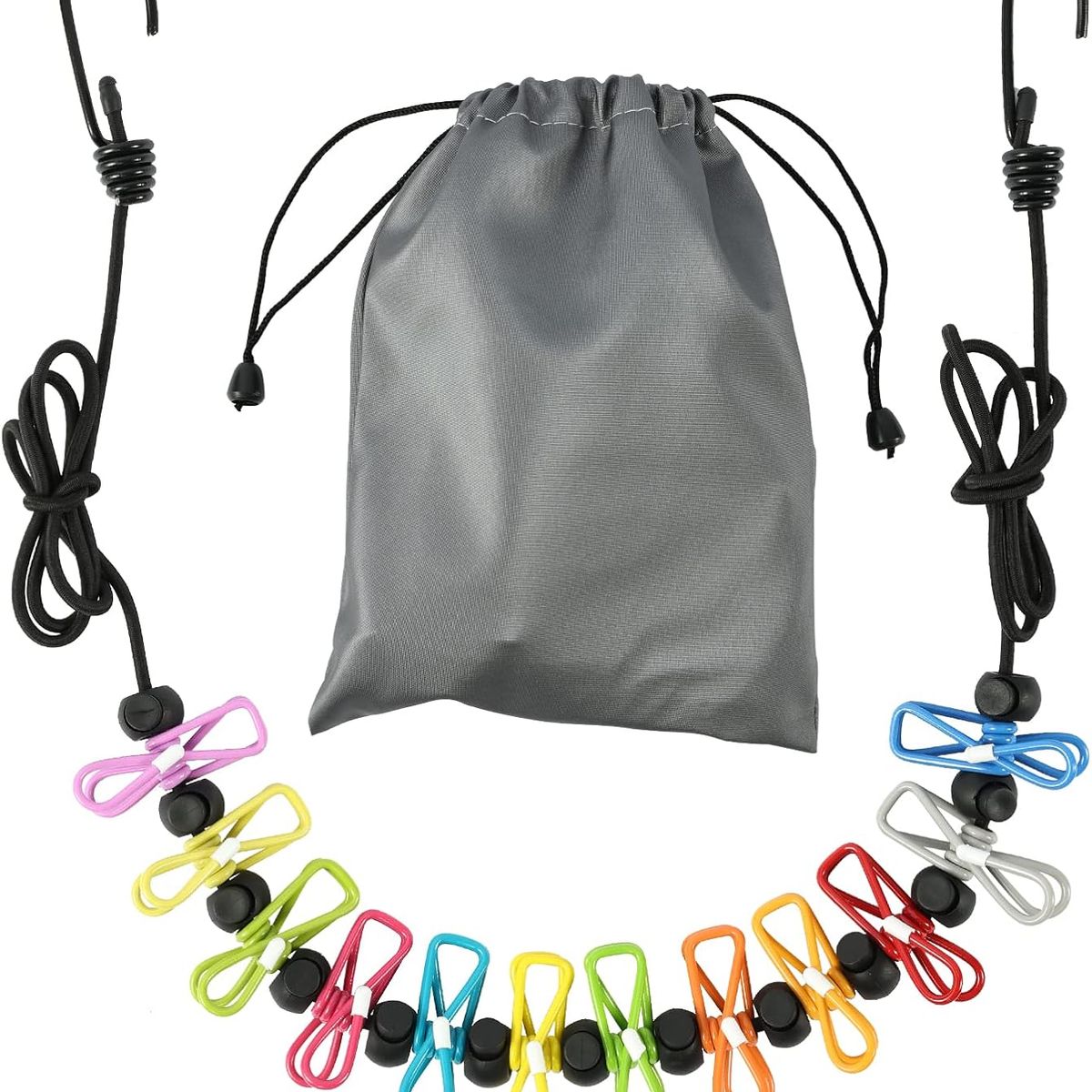 GENERICO - Tendedero Para Viajes Línea Con 12 Clips De Ropa
