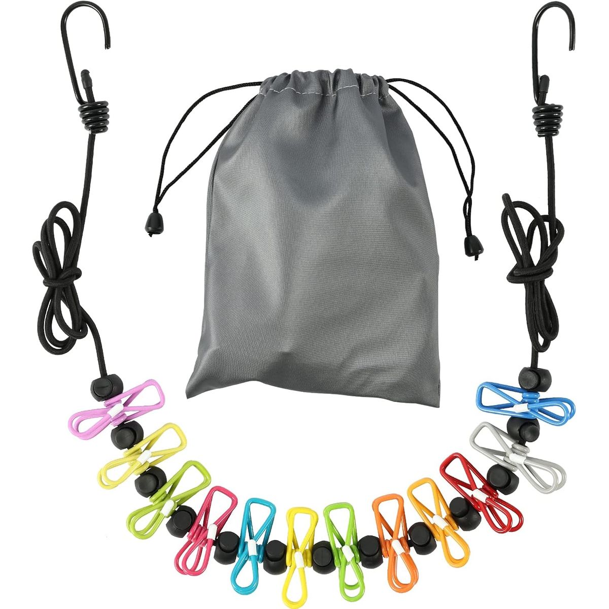 GENERICO - Tendedero Para Viajes Línea Con 12 Clips De Ropa