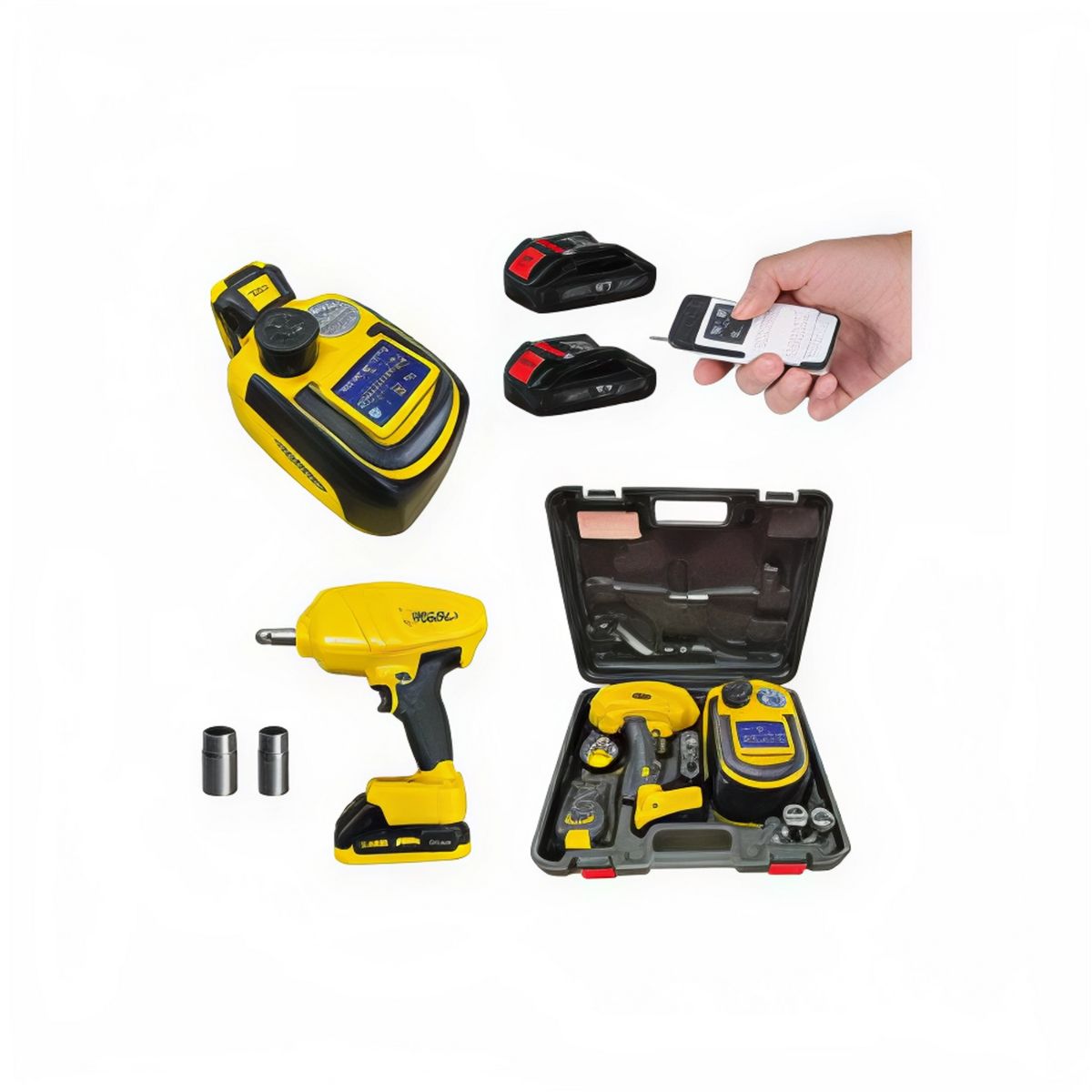 MOVI - Kit Gata Eléctrica 5 Ton + Llave Impacto Recargable, Control