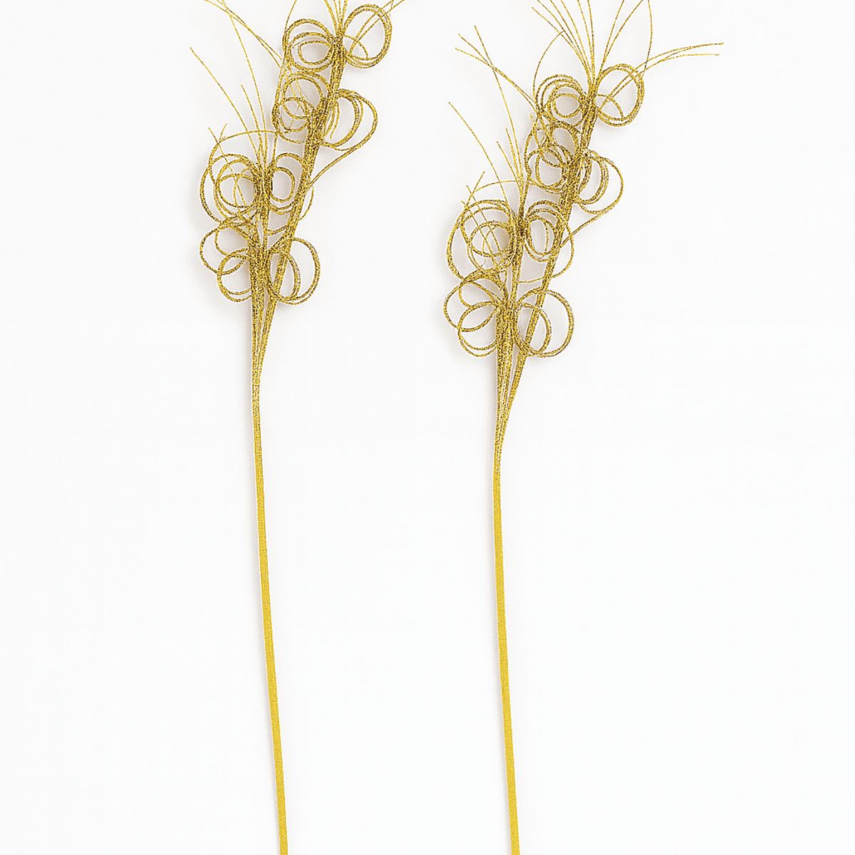 HERRERA MAISON - Set X2 Rama Navidad Despeinada Gold Navidad 80 Cm