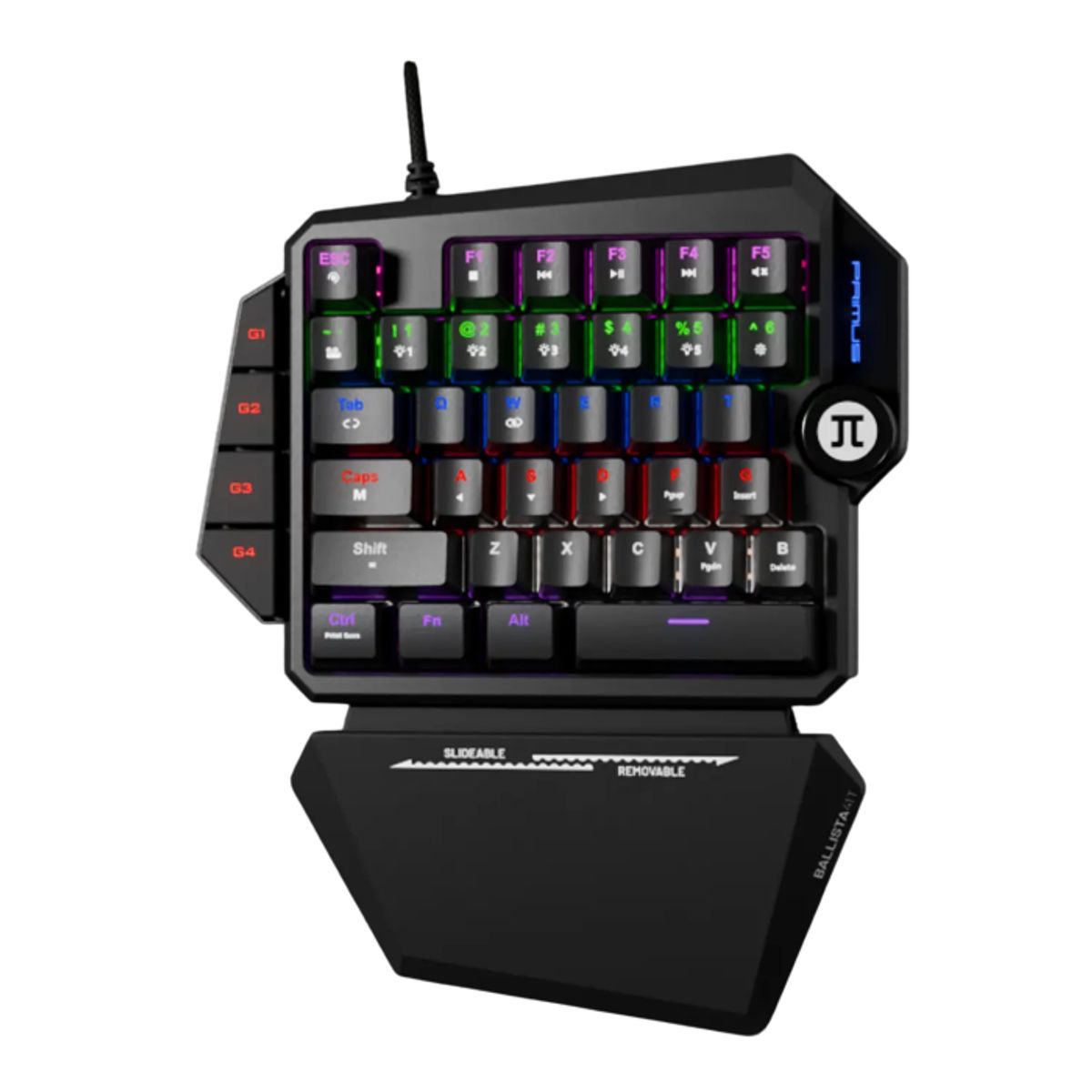 PRIMUS GAMING - Primus Gaming PKS-040E Teclado Mecánico para una Mano, 35 Teclas, Switches Rojos, Retroiluminado, USB, Negro