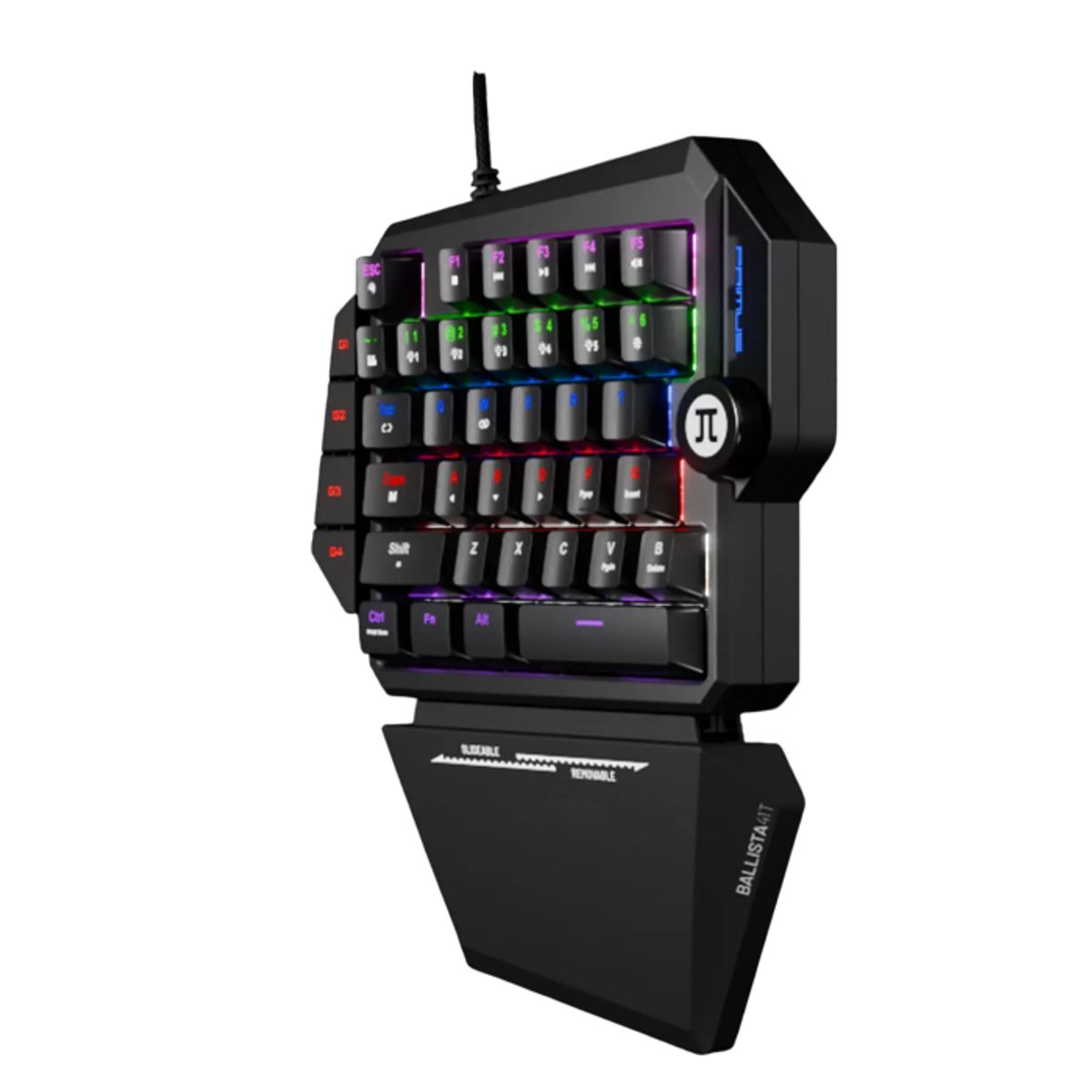 PRIMUS GAMING - Primus Gaming PKS-040E Teclado Mecánico para una Mano, 35 Teclas, Switches Rojos, Retroiluminado, USB, Negro